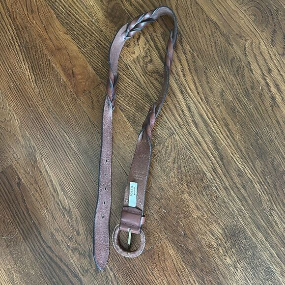 Fossil Wide Brown Twisted Leather Belt - Picture 5 of 8